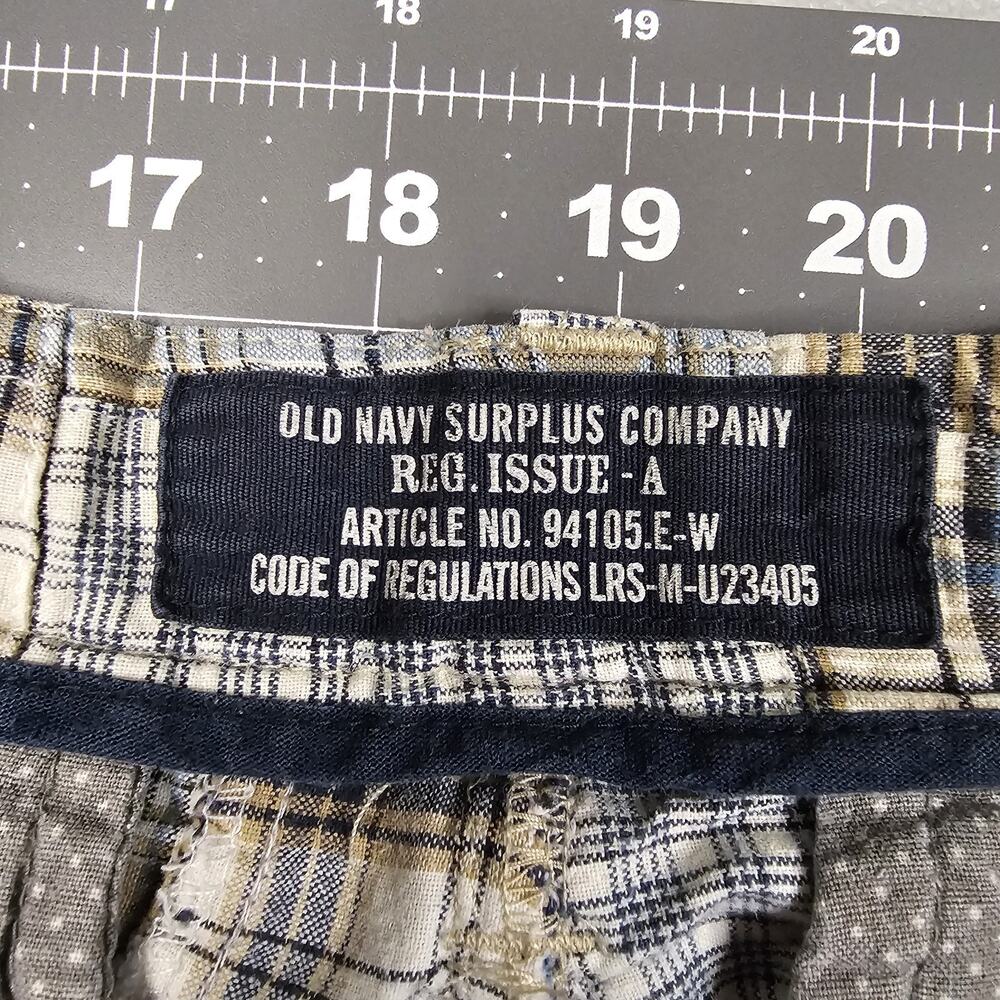 Vintage Old Navy Madras Patchwork Shorts Men's 38x10 Plaid Preppy Loose Relaxed - Picture 3 of 14